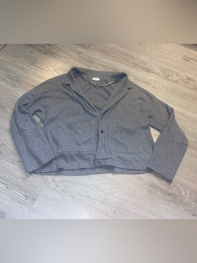 Pact Women's Gray Button-Front Sweater Jacket